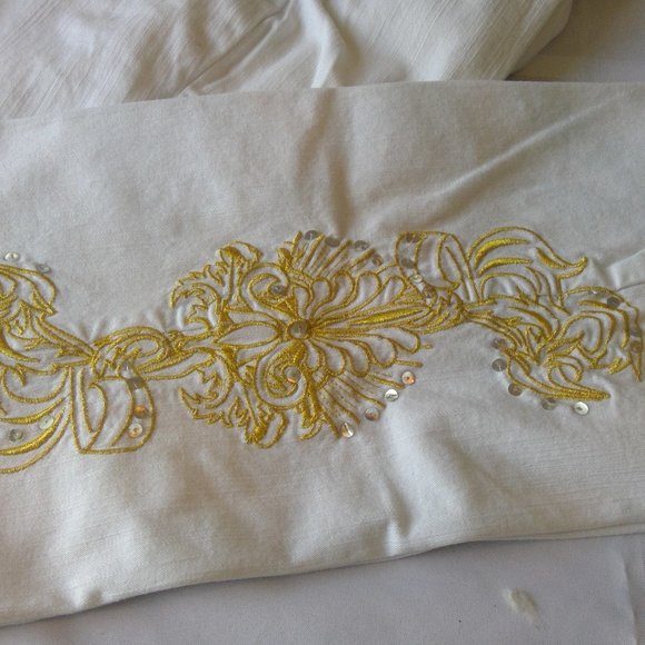 Blue Identity White & Gold Jeans size 14P - Picture 2 of 4